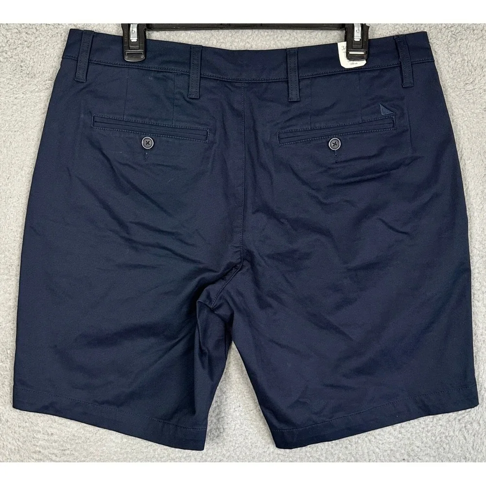 NEW UNTUCKit Shorts Mens 34 Dark Navy Khakis Chino Casual Flat Front Stretch